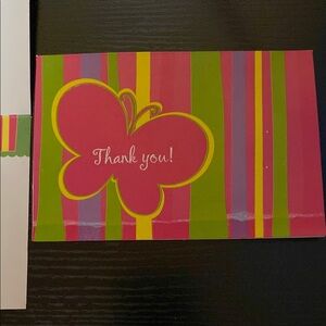 21 Colorful Butterfly Thank You Cards with Envelopes